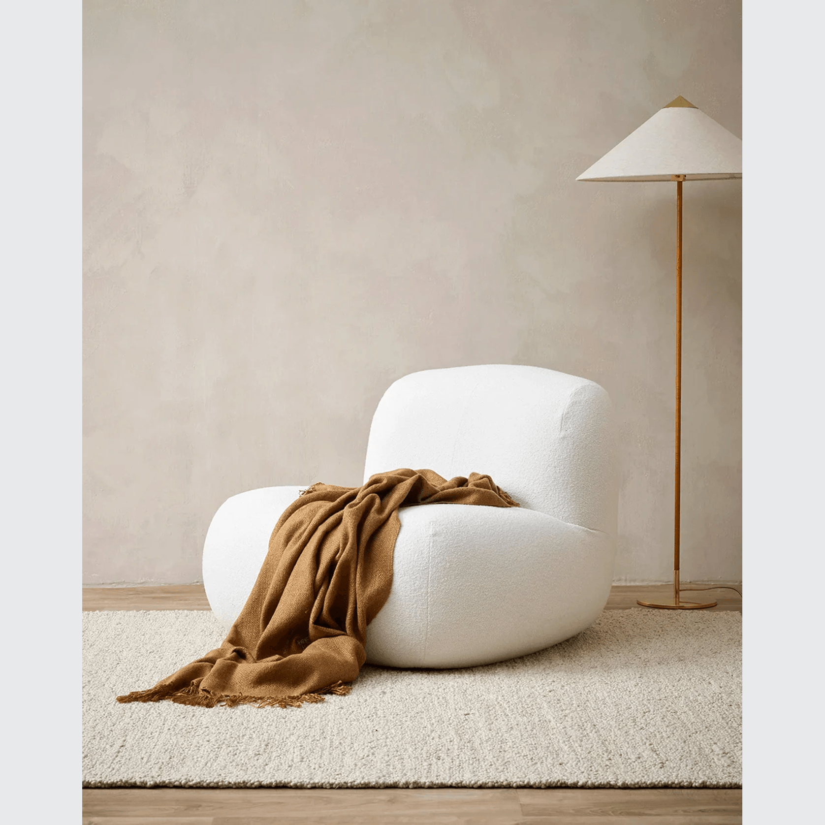 Baya Richmond Throw - Cinnamon | Acrylic/Wool Blend gallery detail image