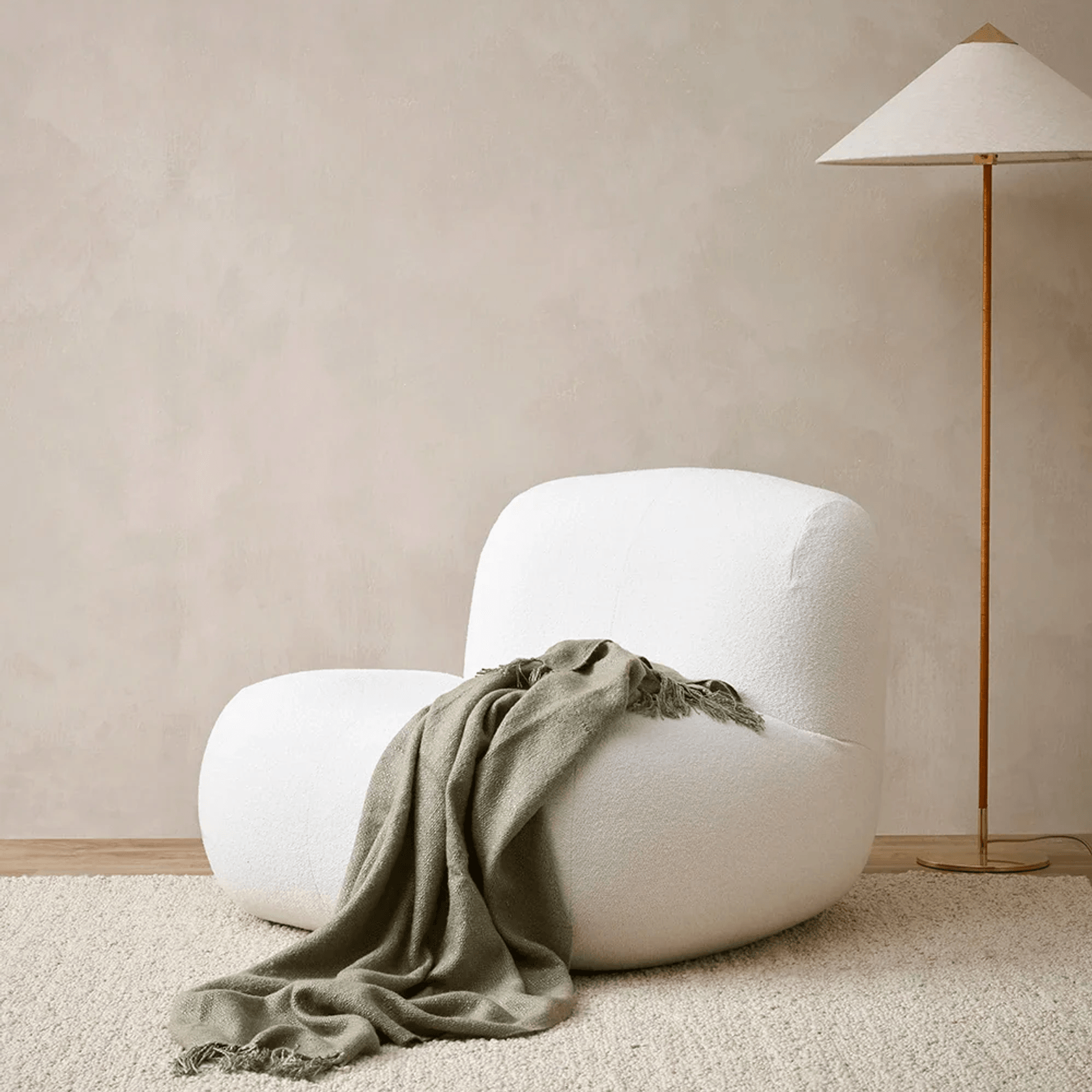 Baya Richmond Throw - Sage | Acrylic/Wool Blend gallery detail image