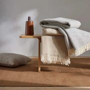 Weave Home Breckon Wool Throw Blanket - Fog | NZ Made | Waffle gallery detail image