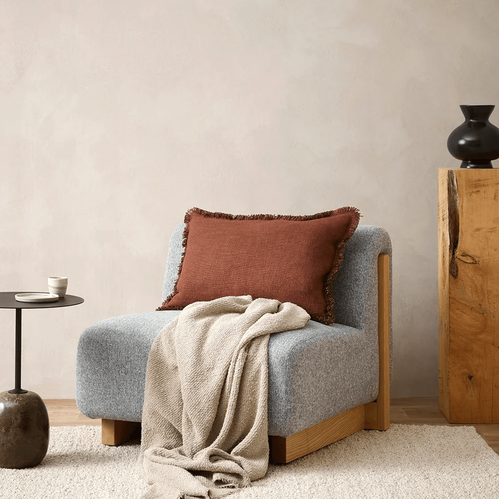 Baya Cromwell Throw - Taupe | Cotton Blend gallery detail image