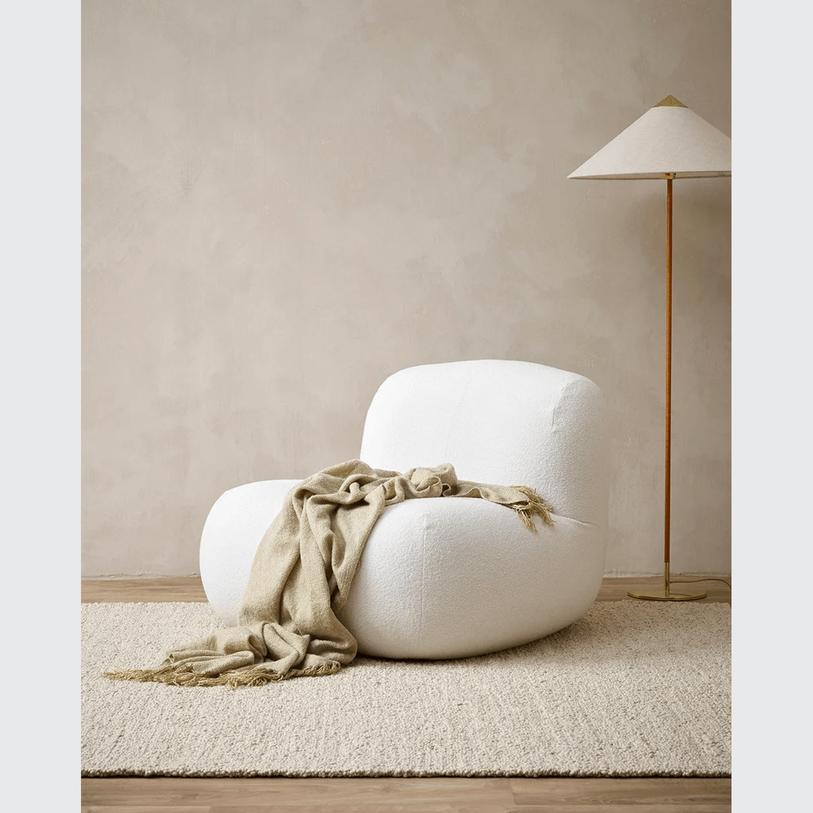 Baya Richmond Throw - Putty | Acrylic/Wool Blend gallery detail image