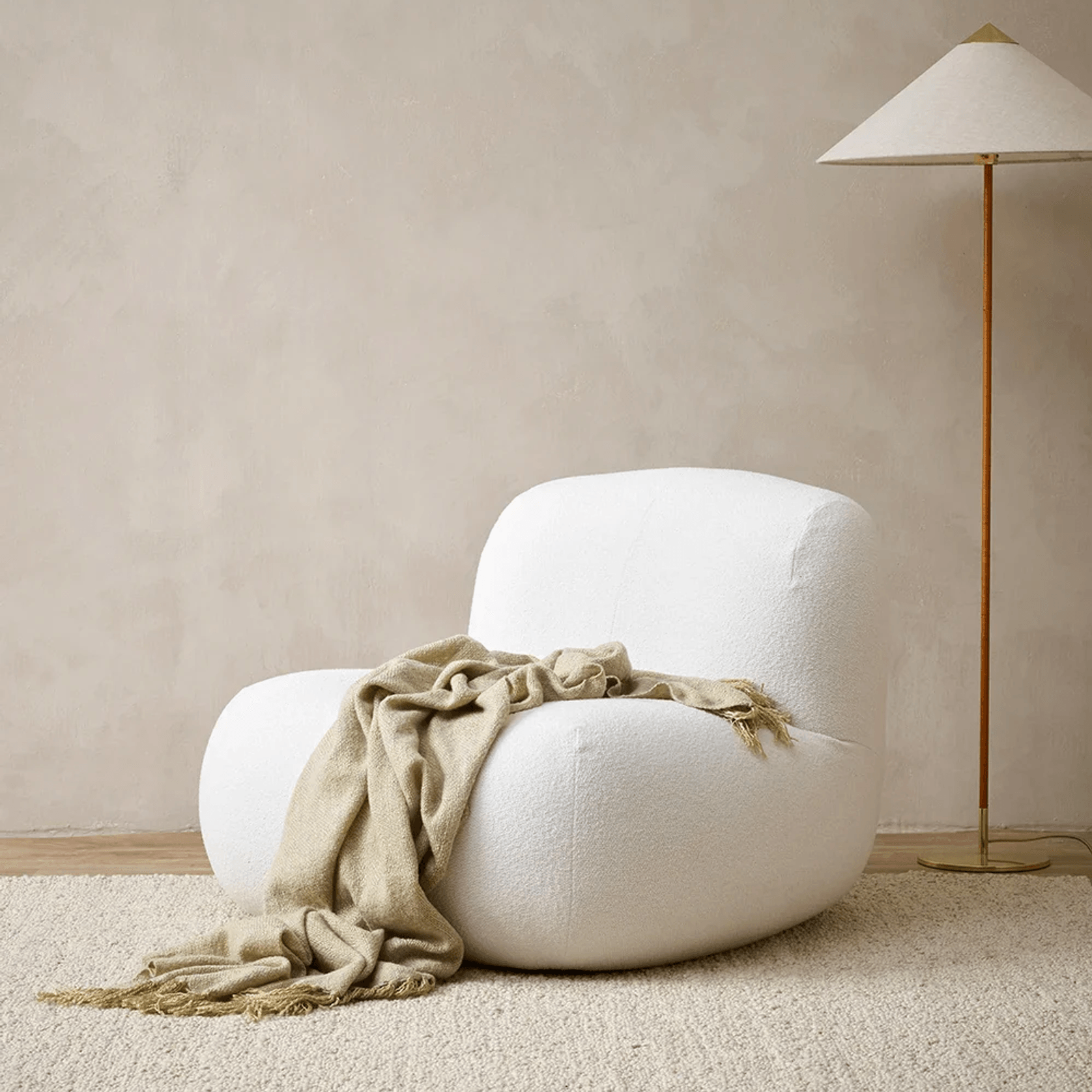 Baya Richmond Throw - Putty | Acrylic/Wool Blend gallery detail image