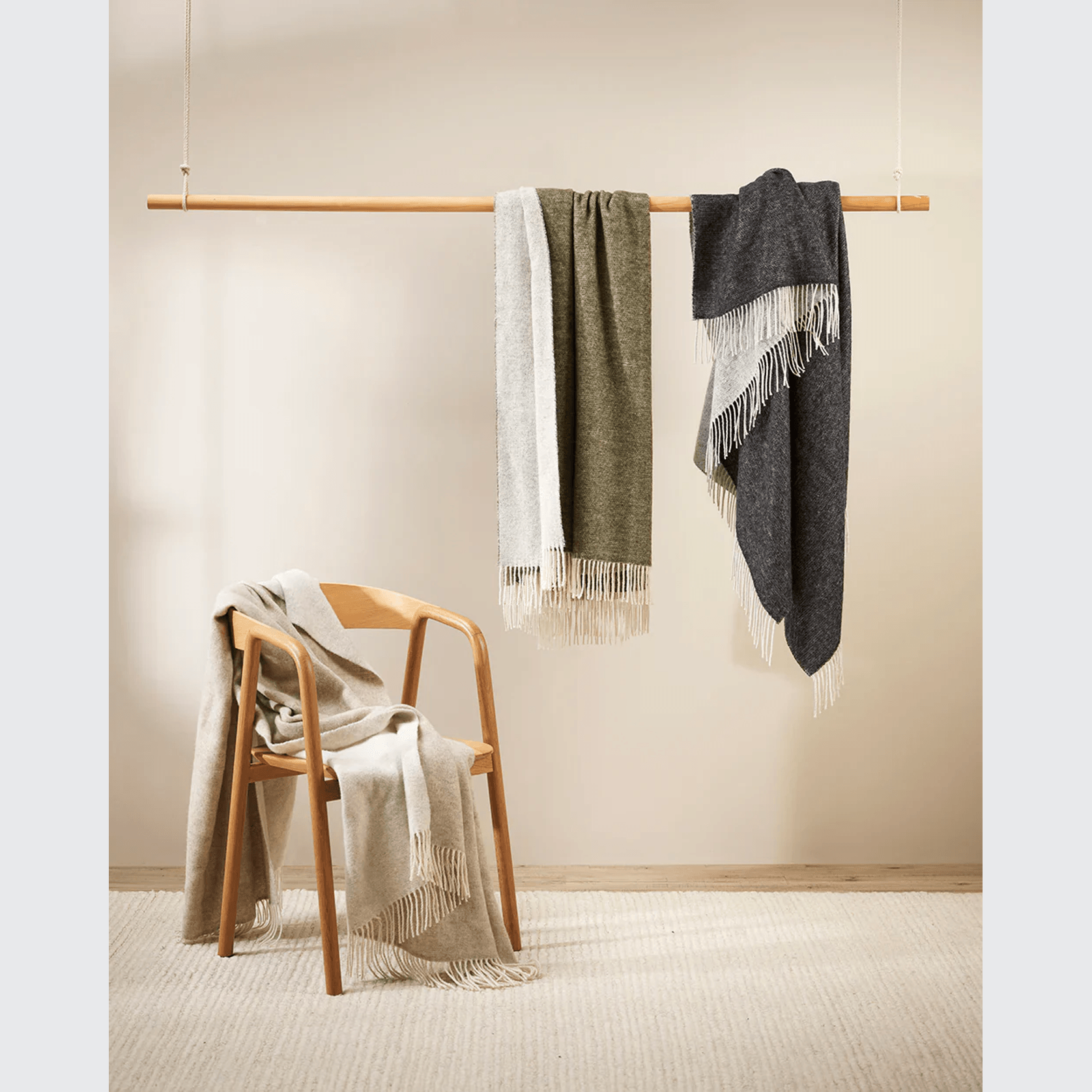 Baya Casa Throw - Anthracite | Merino Blend gallery detail image