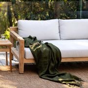 Baya Millhouse Throw - Winter Moss | 100% Linen gallery detail image