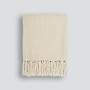 Baya Richmond Throw - Ecru | Acrylic/Wool Blend gallery detail image