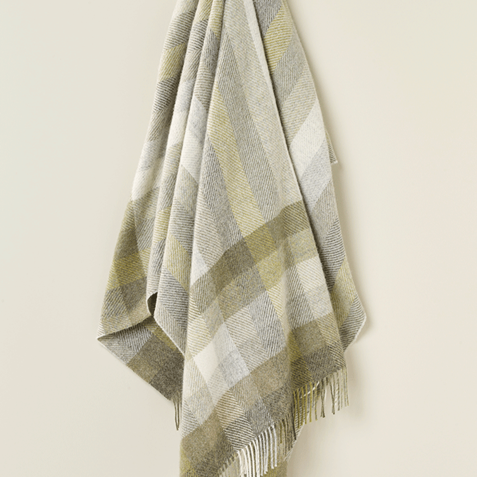 NZ Wool Throw - Woodale - Olive | 100% Pure Wool gallery detail image