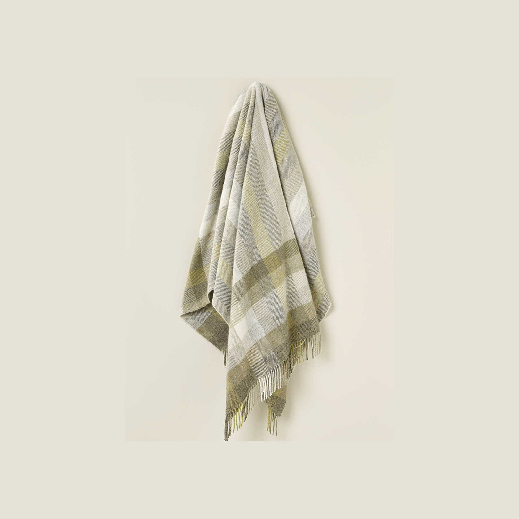 NZ Wool Throw - Woodale - Olive | 100% Pure Wool gallery detail image