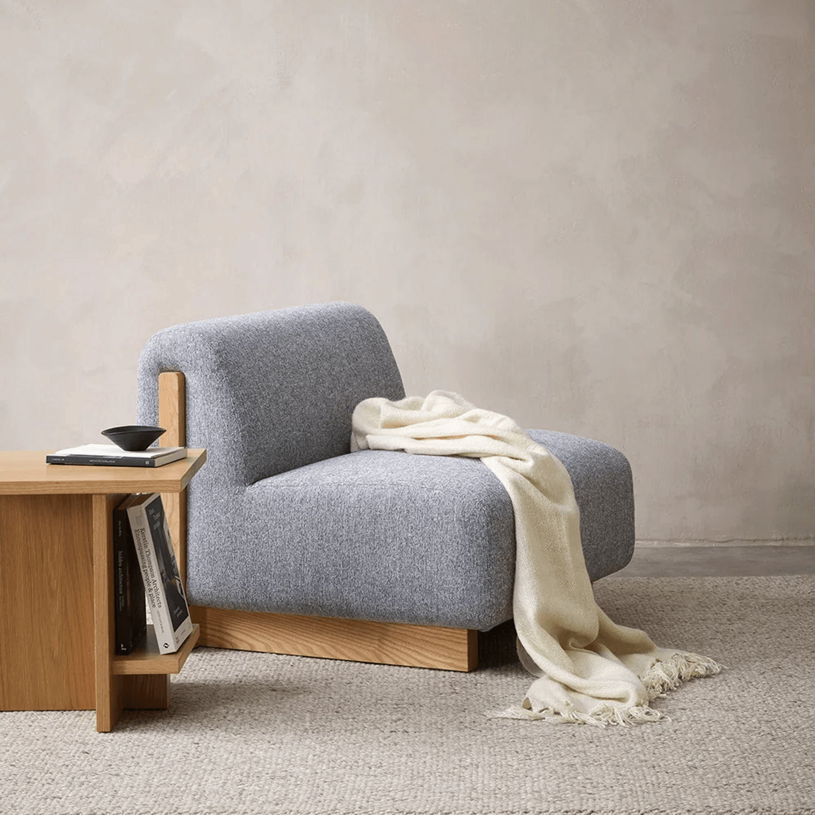 Baya Richmond Throw - Ecru | Acrylic/Wool Blend gallery detail image