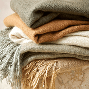 Baya Richmond Throw - Ecru | Acrylic/Wool Blend gallery detail image