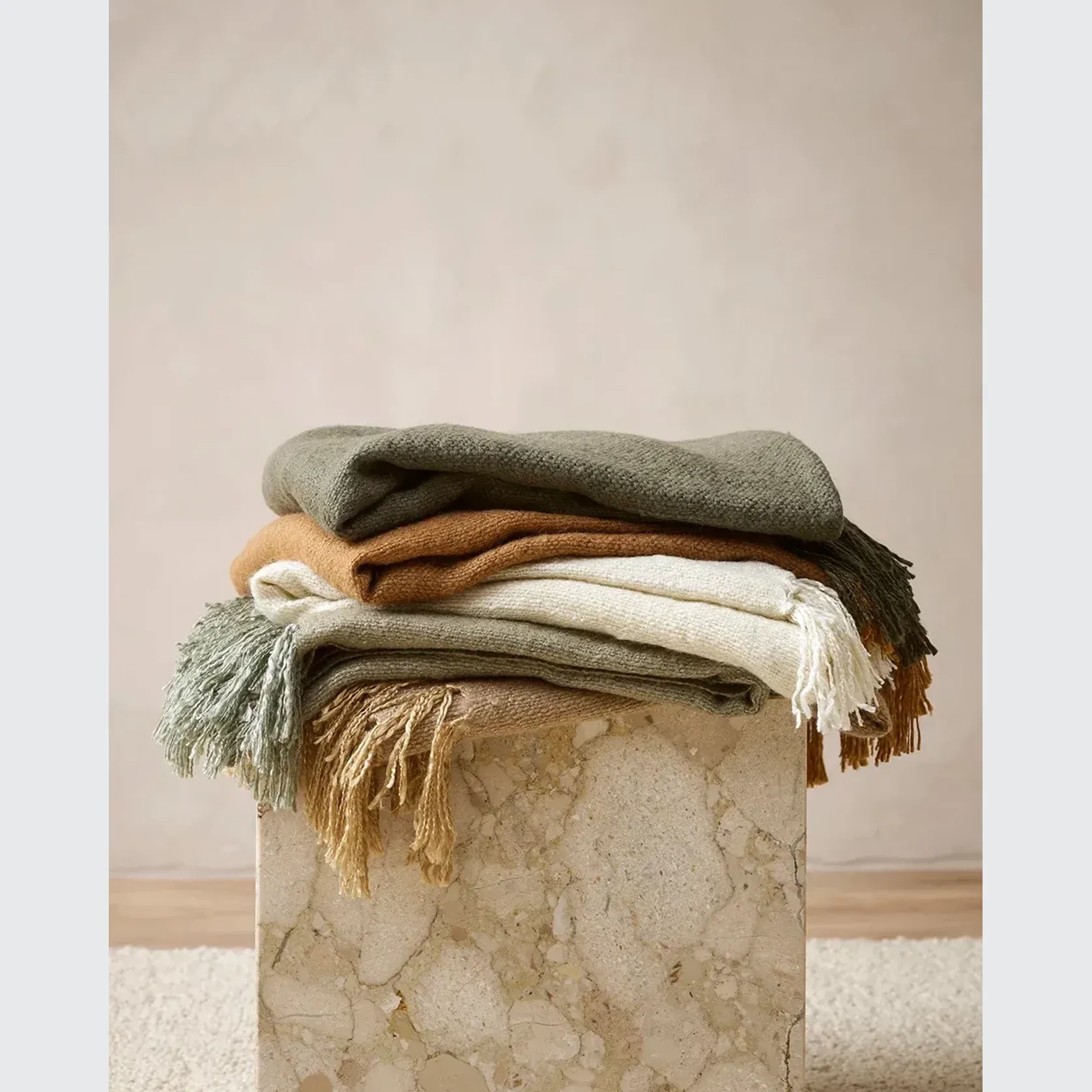 Baya Richmond Throw - Cumin | Acrylic/Wool Blend gallery detail image