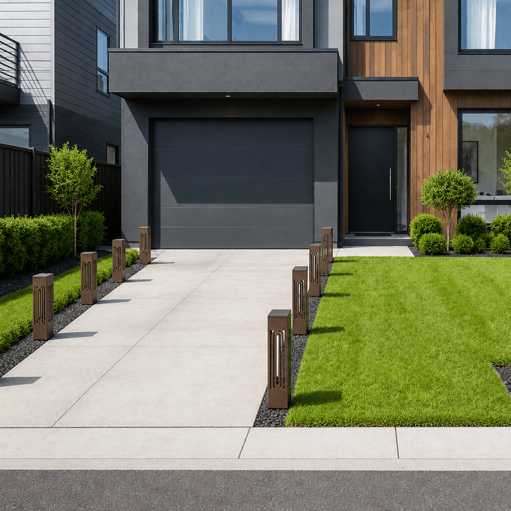 Modern Mini Pathway Bollards - The Grid gallery detail image