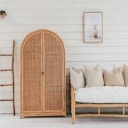 Rattan Arched 2 Door Shelving Unit – Natural gallery detail image