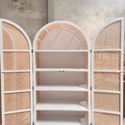Rattan Arched 2 Door Shelving Unit – White gallery detail image