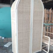 Rattan Arched 2 Door Shelving Unit – White gallery detail image