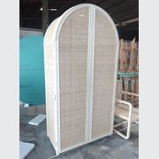 Rattan Arched 2 Door Shelving Unit – White gallery detail image