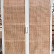 Rattan Arched 2 Door Shelving Unit – White gallery detail image