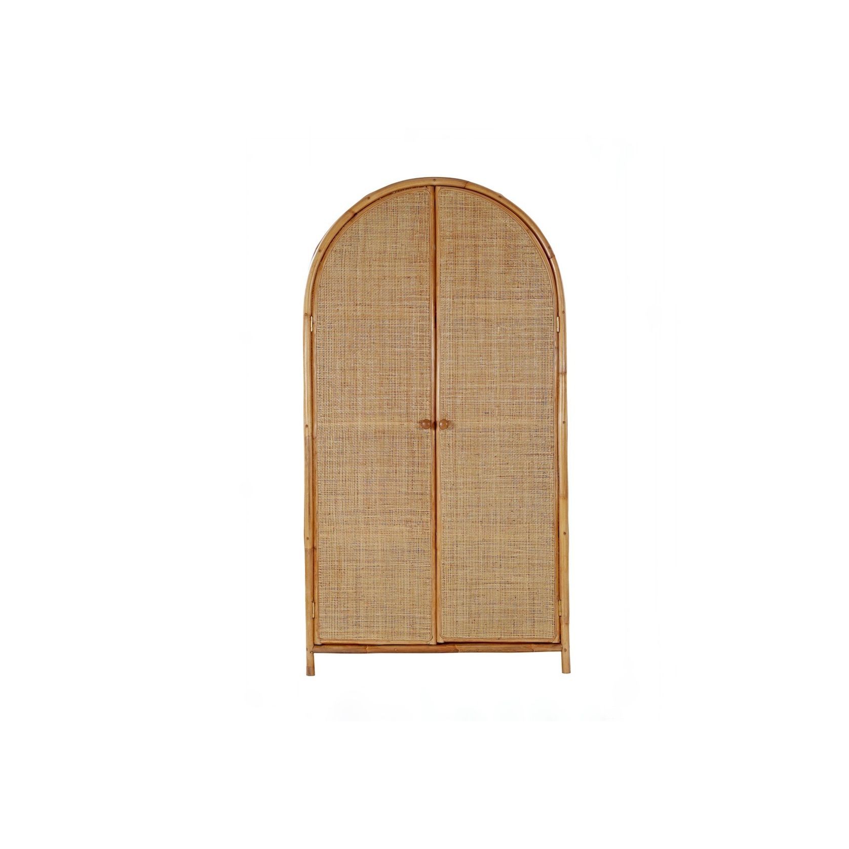 Rattan Arched 2 Door Shelving Unit – Natural gallery detail image