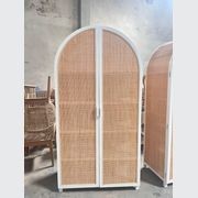 Rattan Arched 2 Door Shelving Unit – White gallery detail image