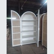 Rattan Arched 2 Door Shelving Unit – White gallery detail image