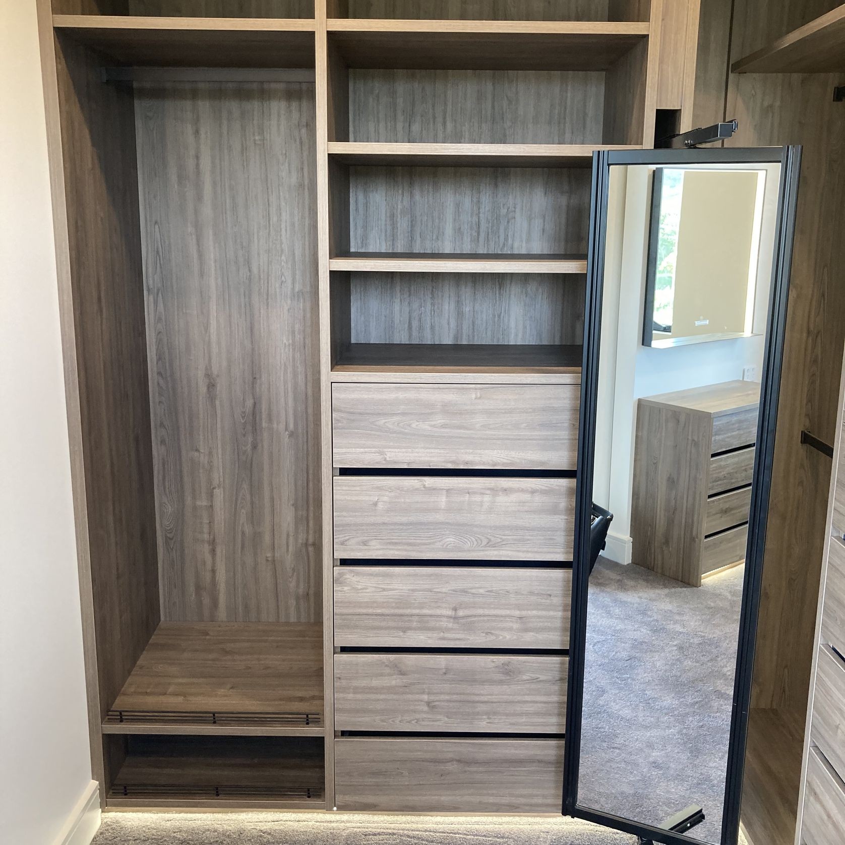 Custom Walk-in wardrobe - pull out mirror gallery detail image