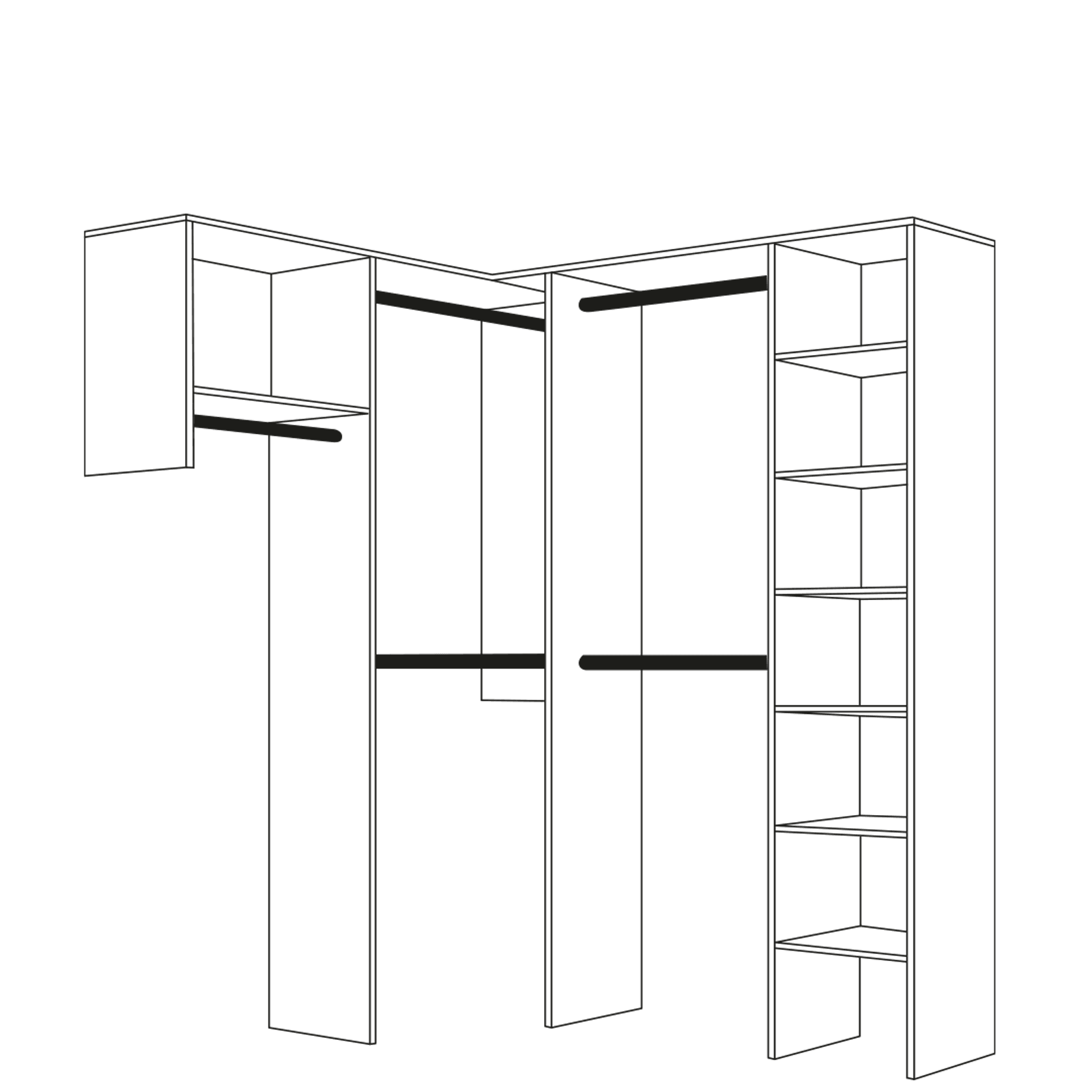 Basic L-Shape Walk In Wardrobe gallery detail image