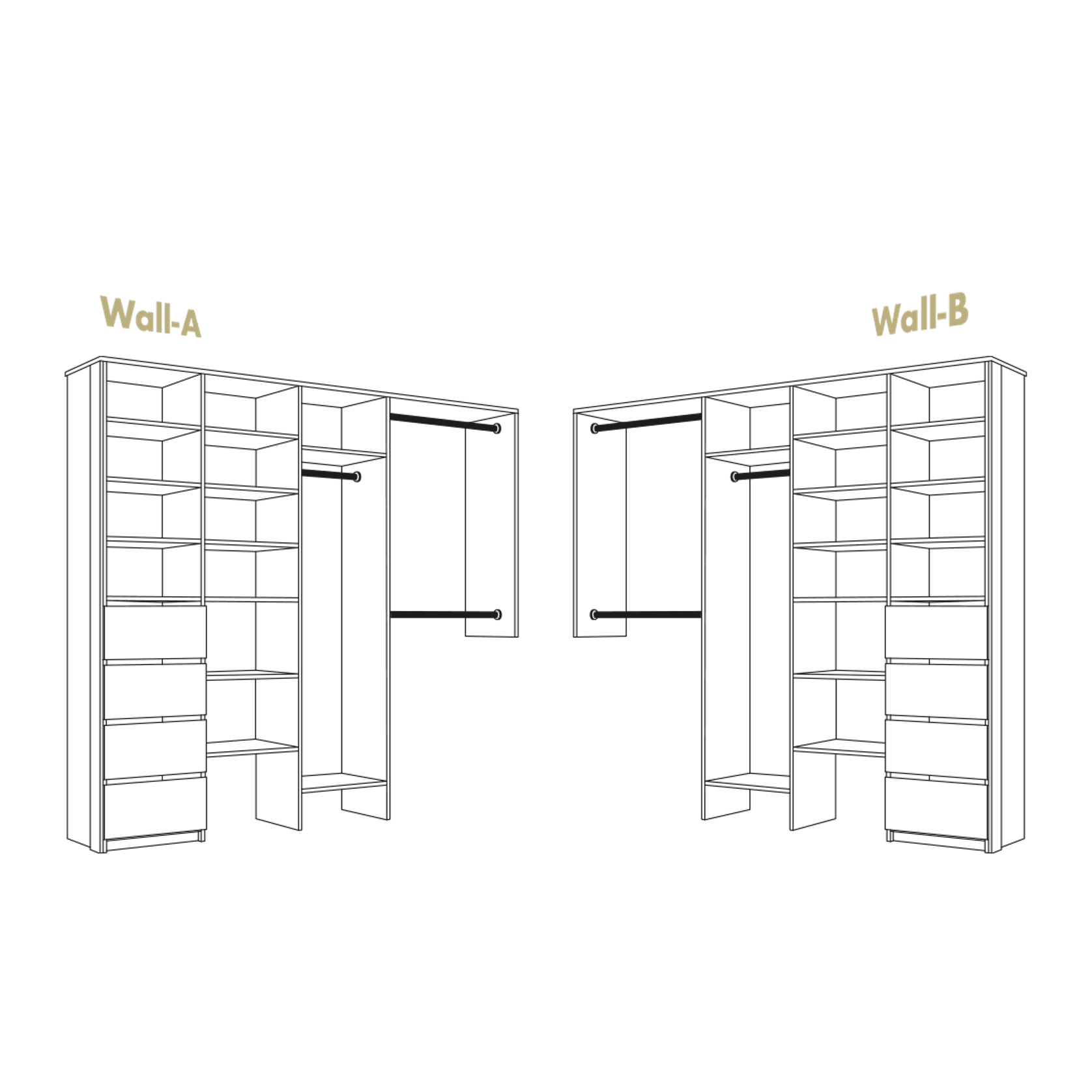 Walk-Thru Wardrobe With Drawers gallery detail image