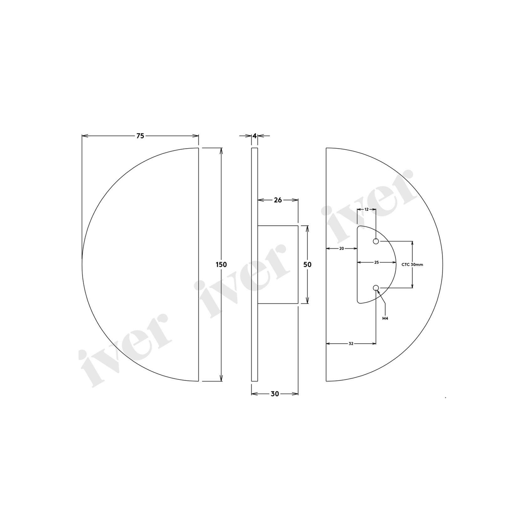Iver Osaka Half Moon Cupboard Pull Handle gallery detail image