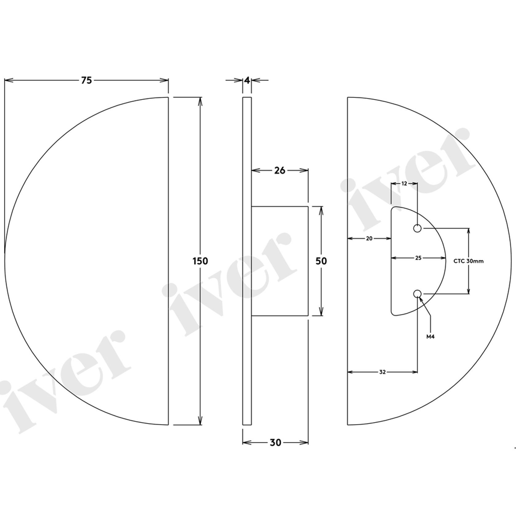 Iver Osaka Half Moon Cupboard Pull Handle gallery detail image