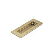 Brushed Brass FLUSH PULL Rectangle Handle 120mm gallery detail image