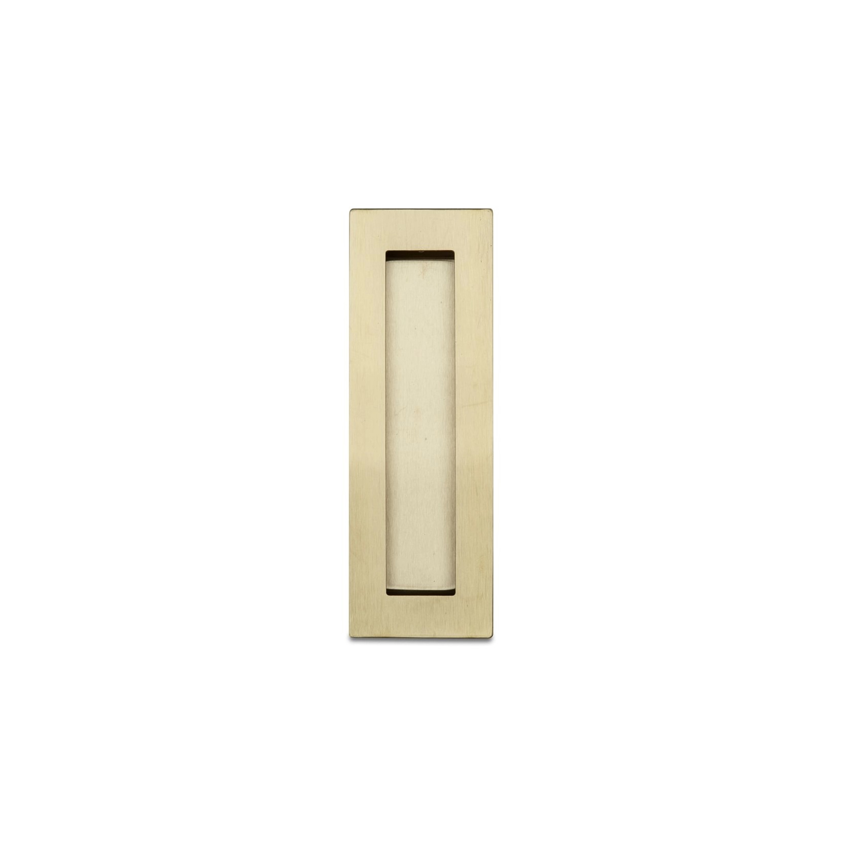 Brushed Brass FLUSH PULL Rectangle Handle 150mm gallery detail image