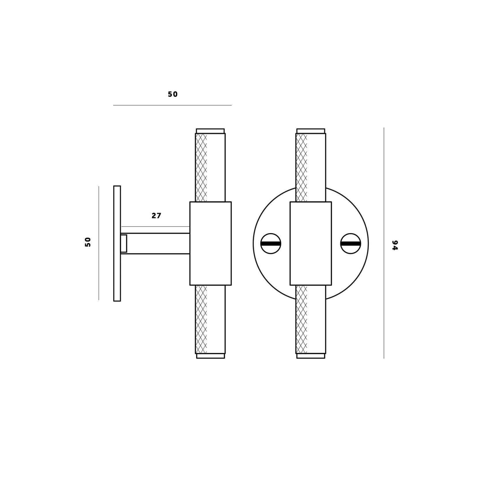 Buster and Punch Cabinet T-Bar Handle on Plate gallery detail image