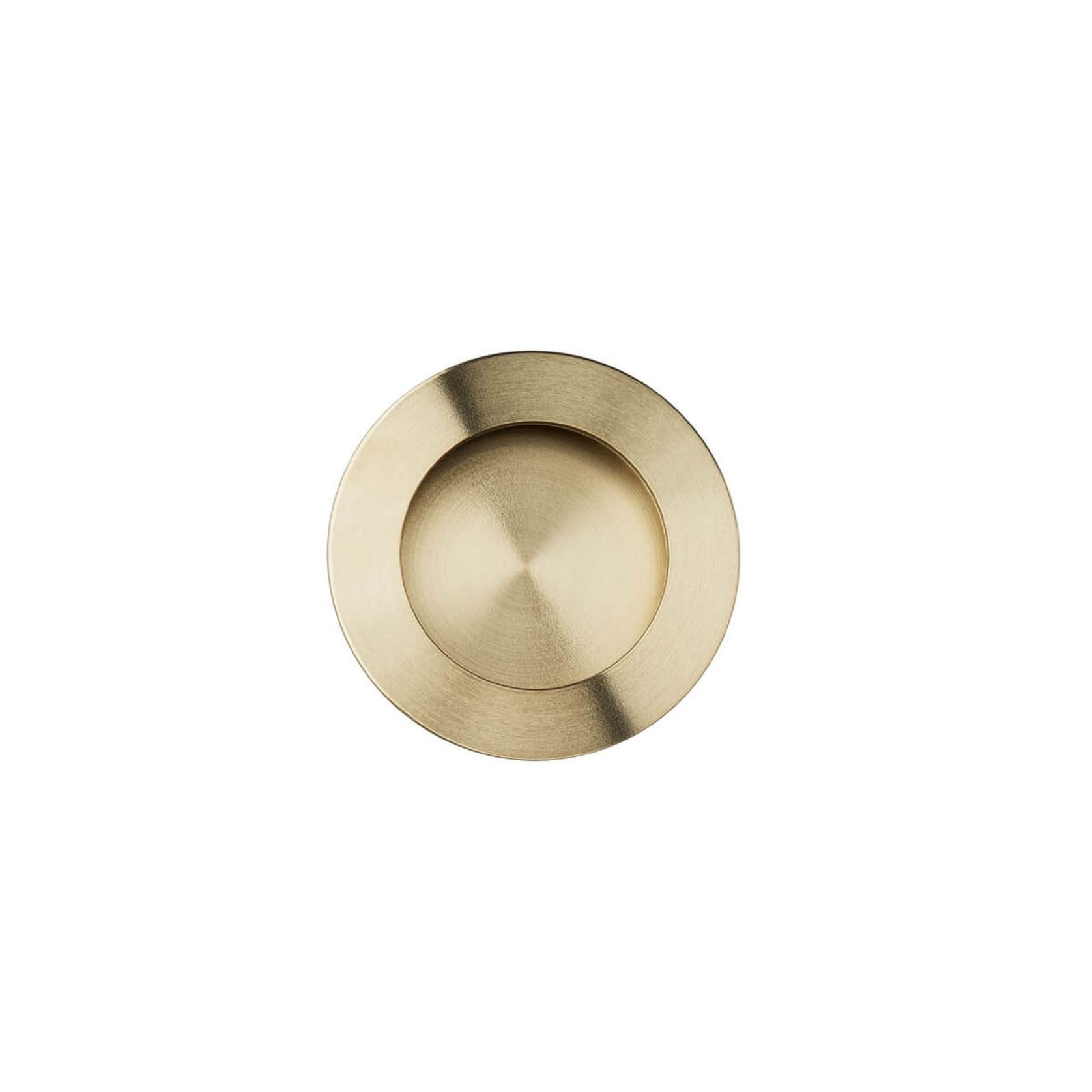 Brushed Brass FLUSH PULL Round Handle 70mm Open Design gallery detail image