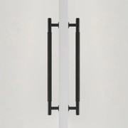 Toorak Linear Knurled Black Double Door Handle gallery detail image
