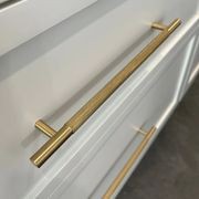 Brushed Brass Knurled Drawer Pull - Charmian gallery detail image