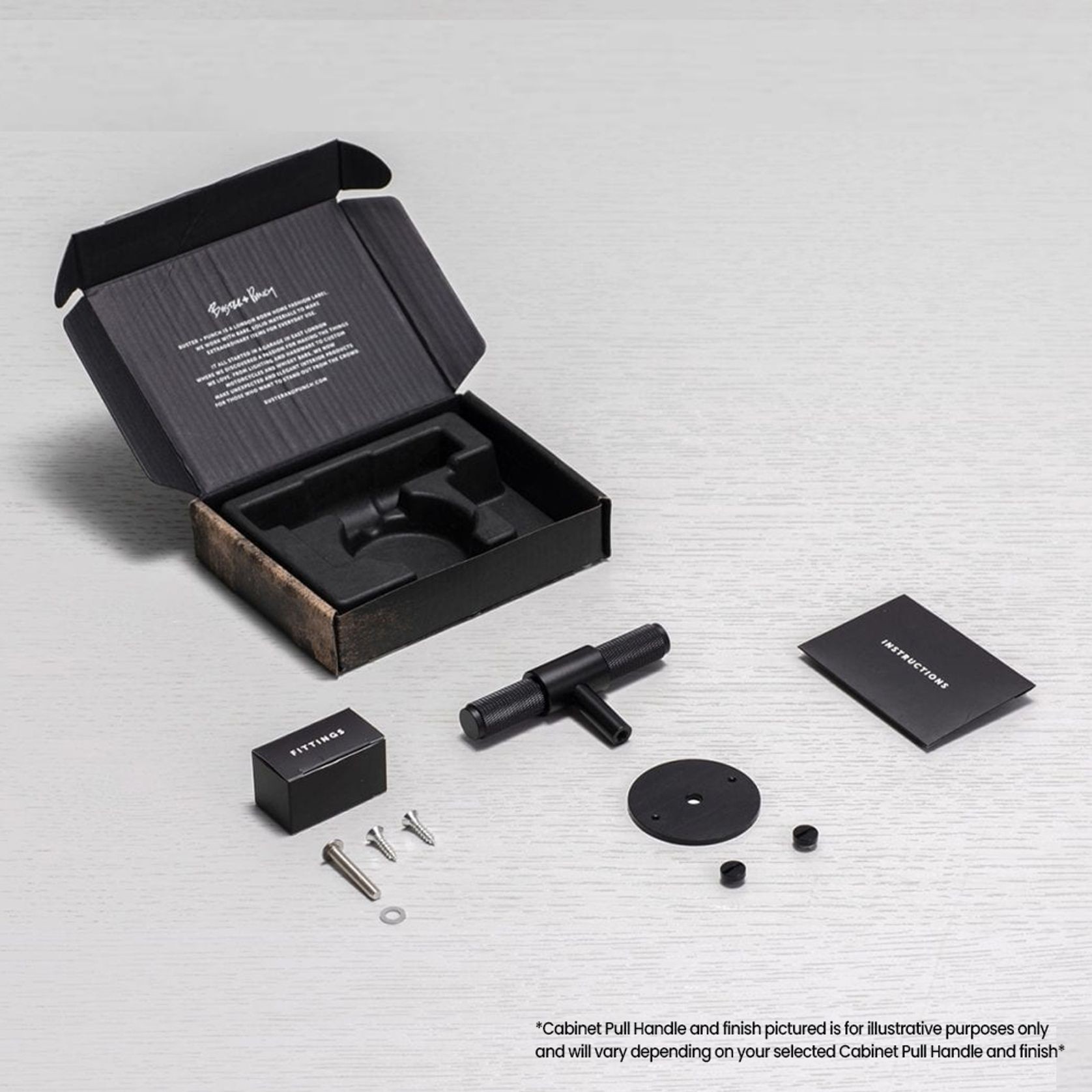 Buster and Punch Cabinet T-Bar Handle on Plate gallery detail image