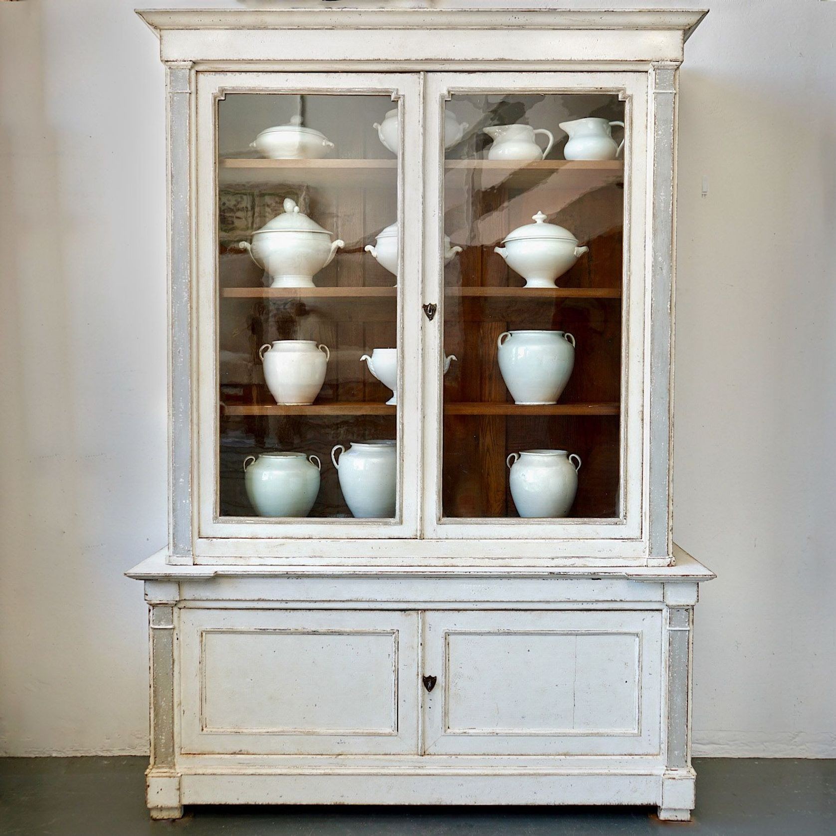 Antique French Painted Display Cupboard gallery detail image