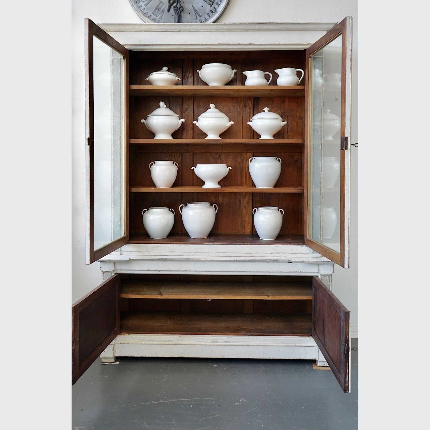 Antique French Painted Display Cupboard gallery detail image