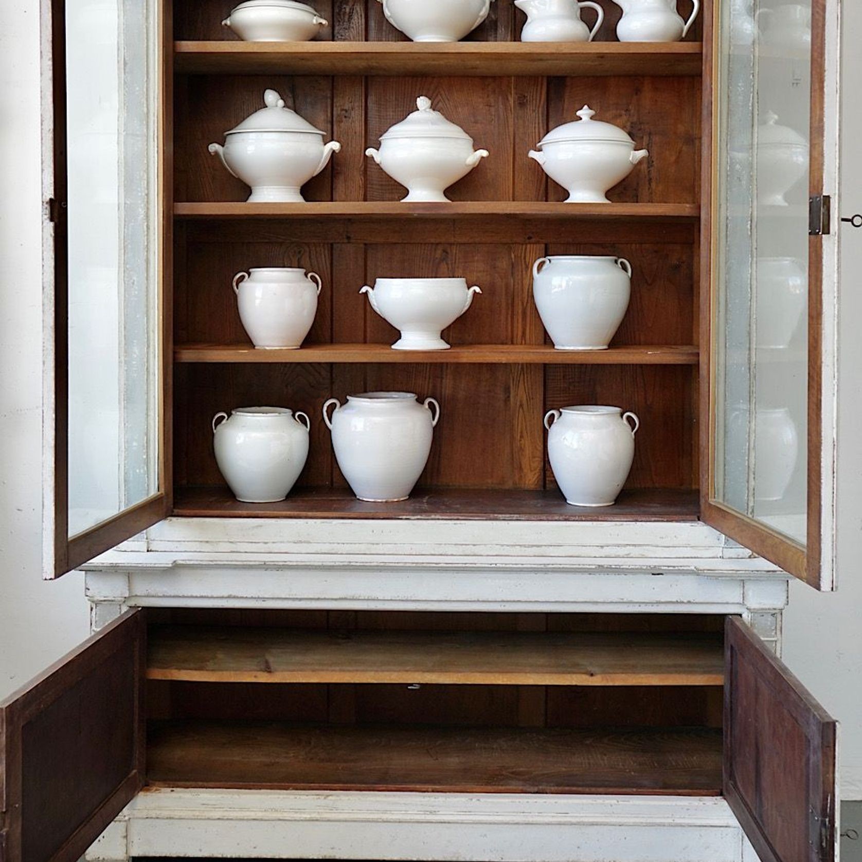 Antique French Painted Display Cupboard gallery detail image