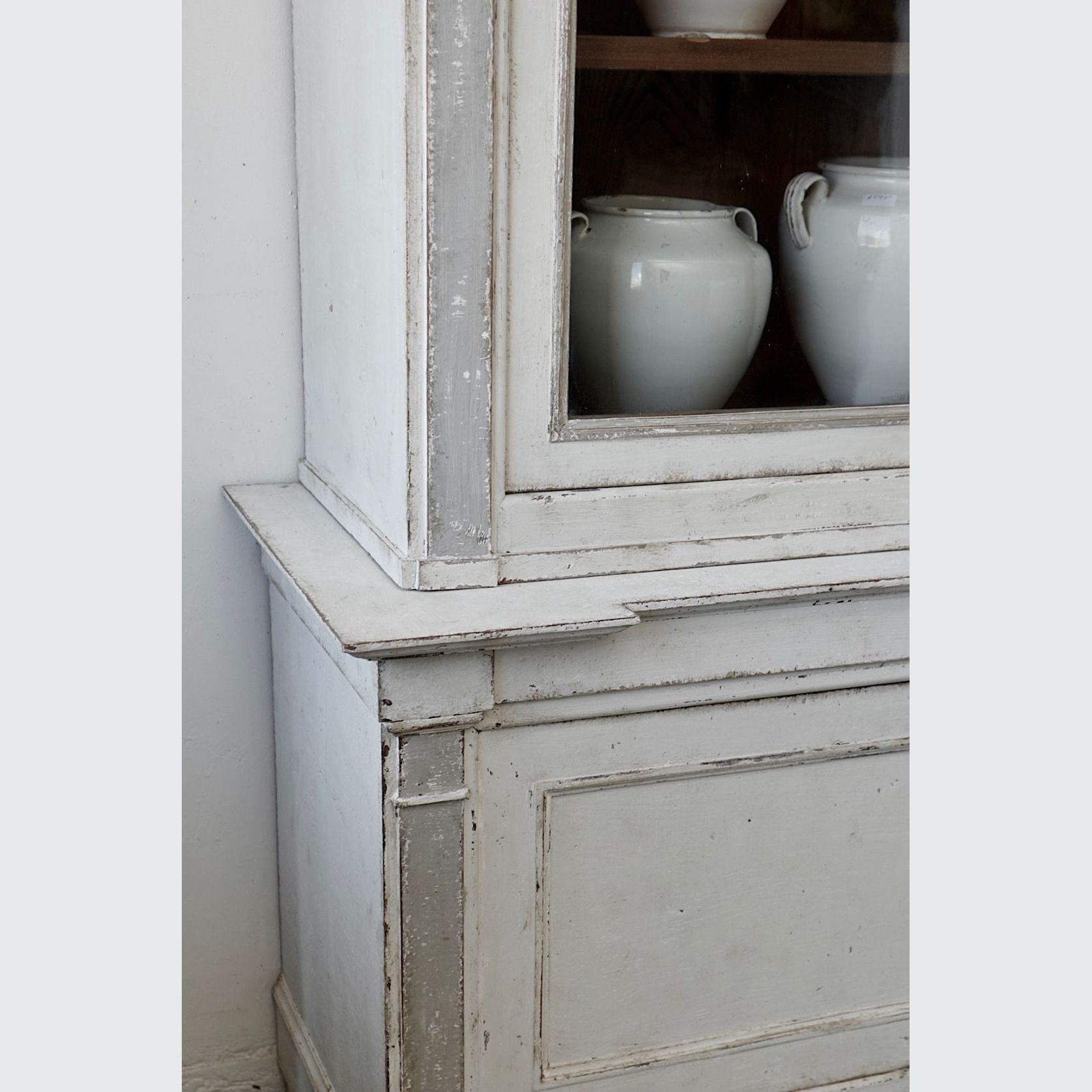 Antique French Painted Display Cupboard gallery detail image