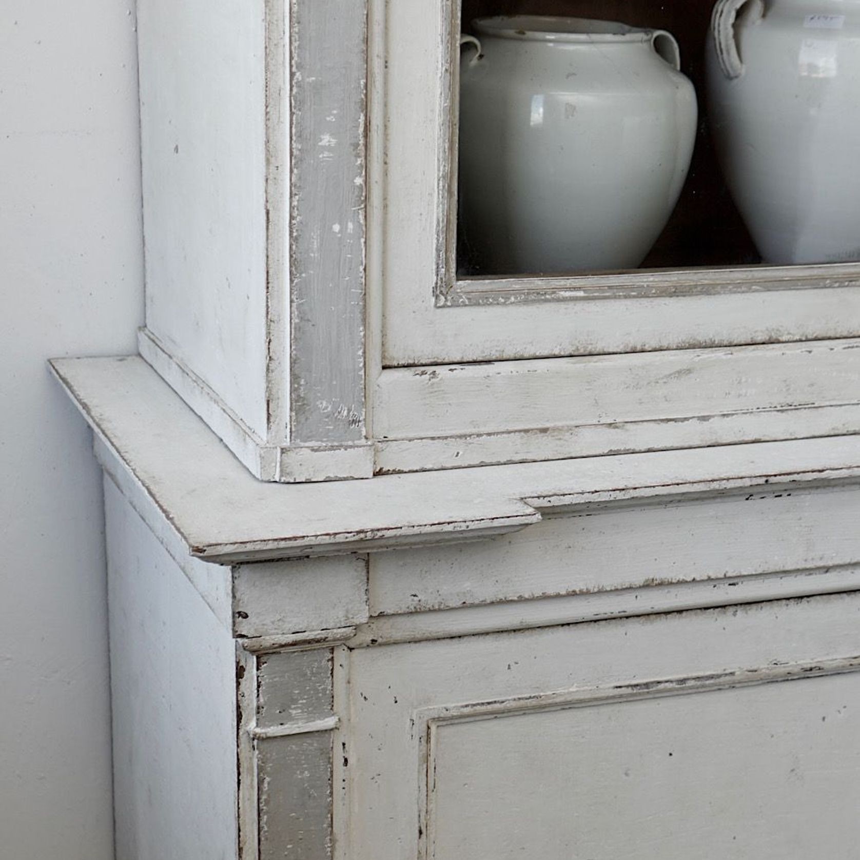 Antique French Painted Display Cupboard gallery detail image