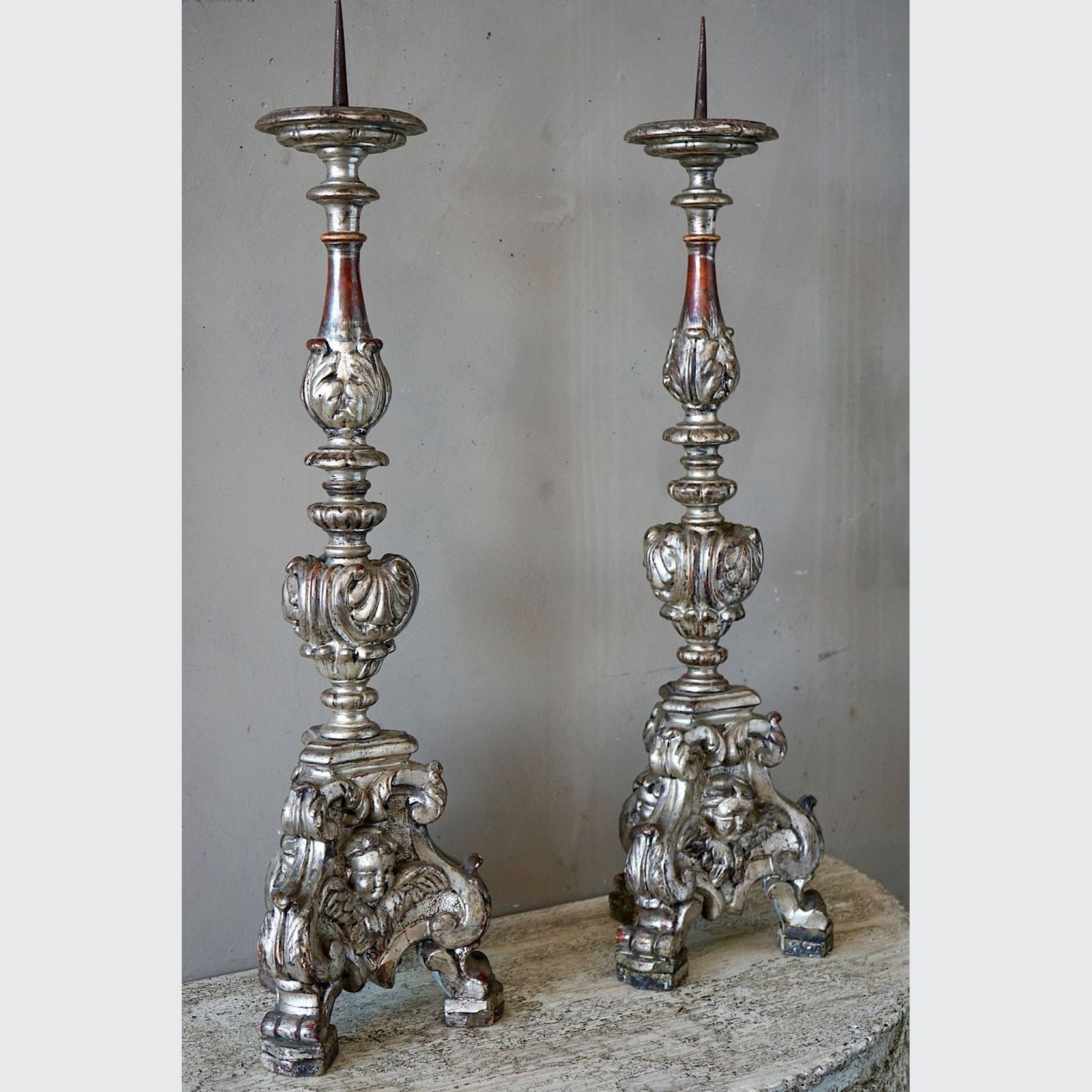 Antique Italian Torchere Candlesticks gallery detail image