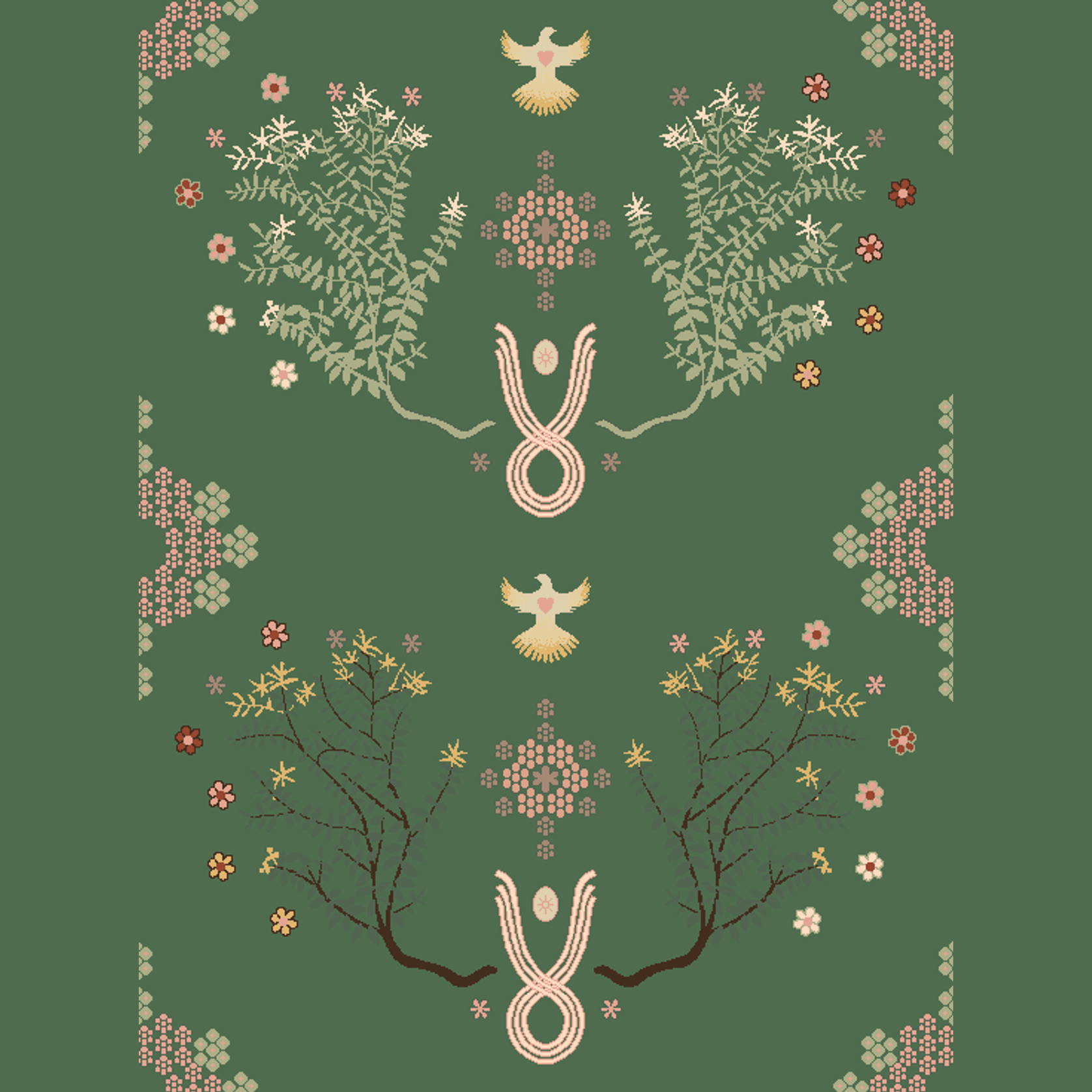 Emerald Garden Axminster Roll Carpet by Miranda Brown gallery detail image