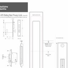 HB695 Series Sliding Door Privacy Lock - 55mm Backset gallery detail image