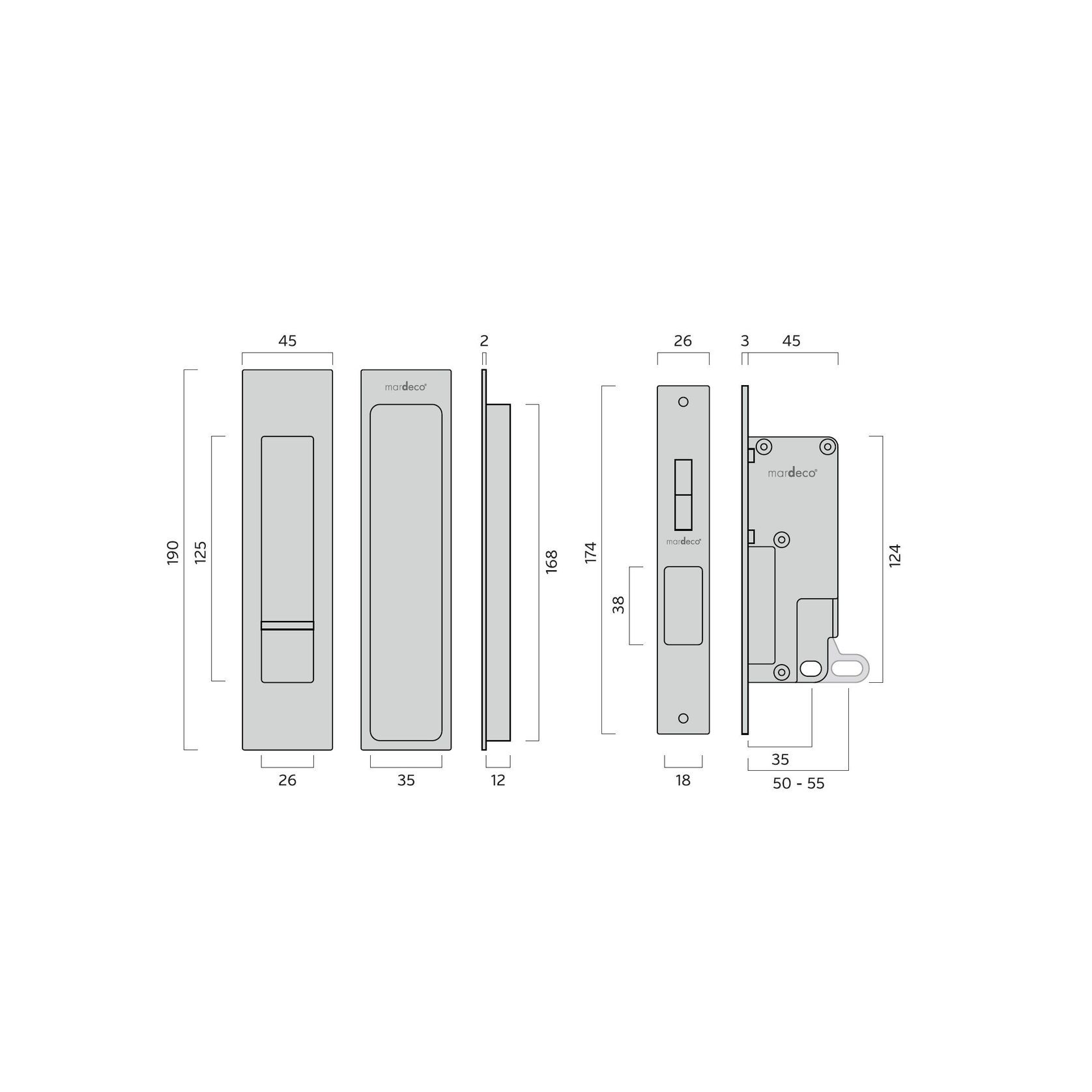 M-Series Flush Pull Privacy Set gallery detail image