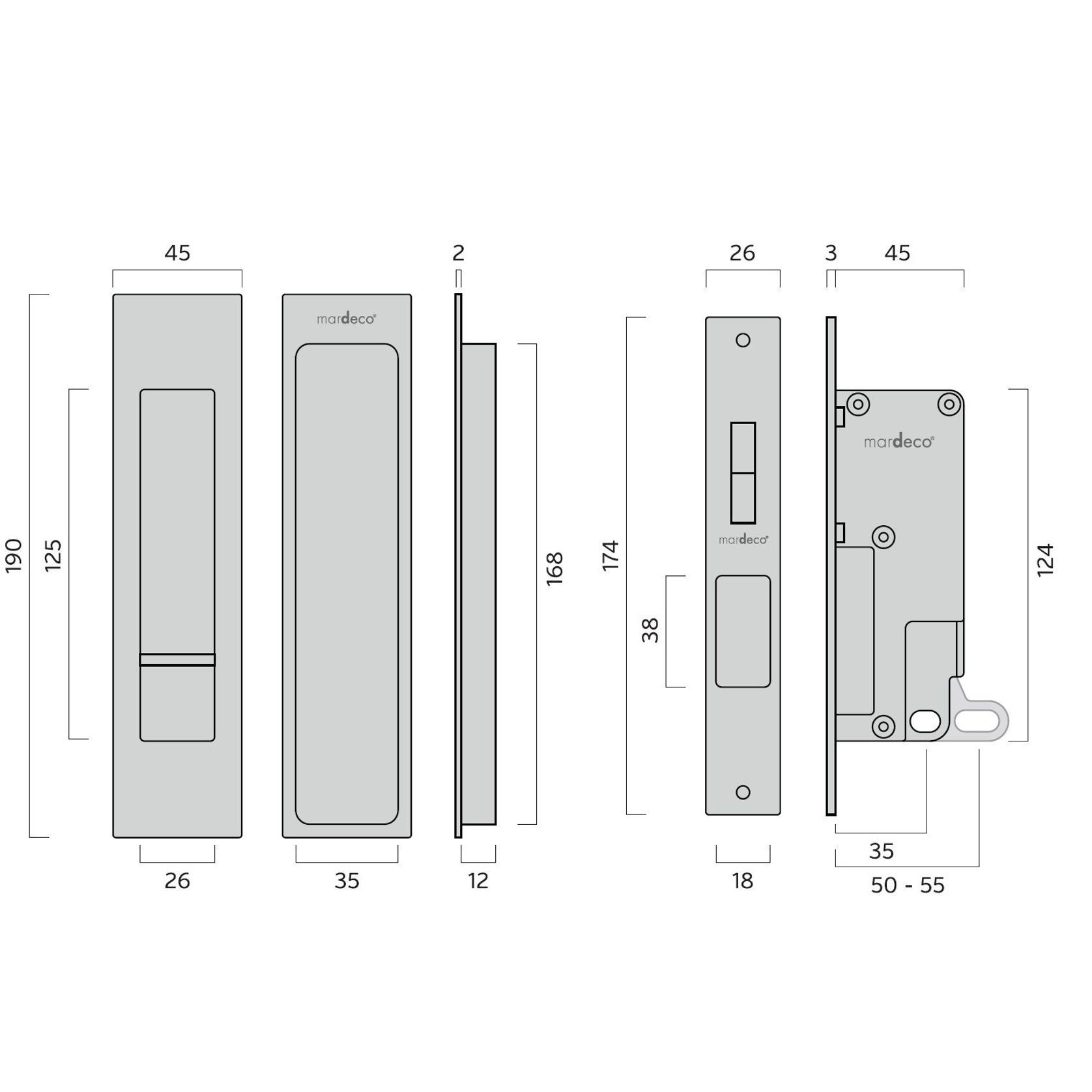 M-Series Flush Pull Privacy Set gallery detail image
