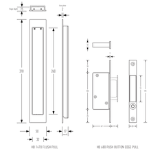 HB624 Passage Set (310mm Flush Pull) gallery detail image