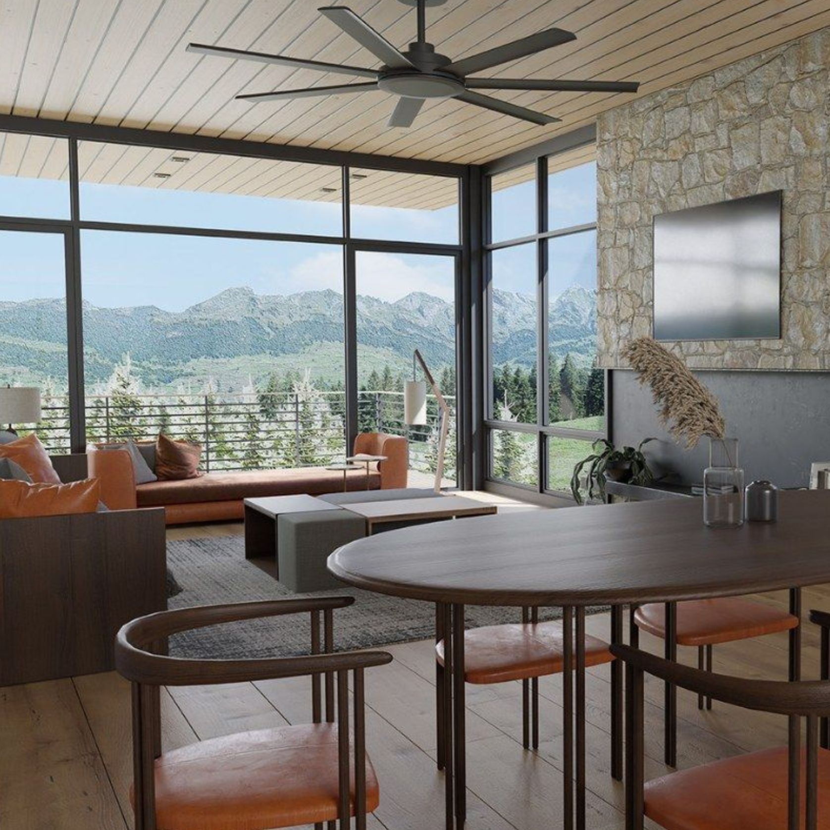 Alula Large Indoor/Outdoor 7-Blade Ceiling Fan gallery detail image