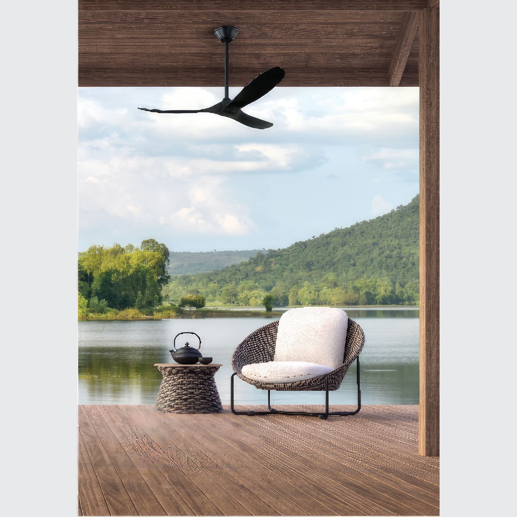 Milano SLIDER Ceiling Fan Junior Matt Black gallery detail image