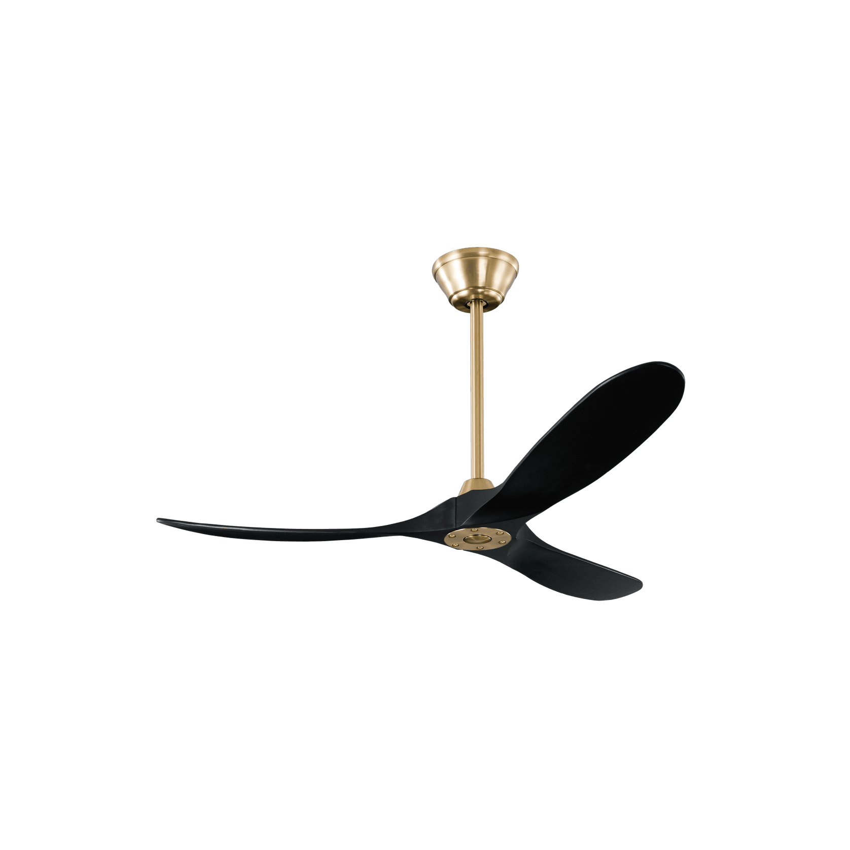 Milano Ceiling Fan Slider Burnished Brass Black Blade gallery detail image
