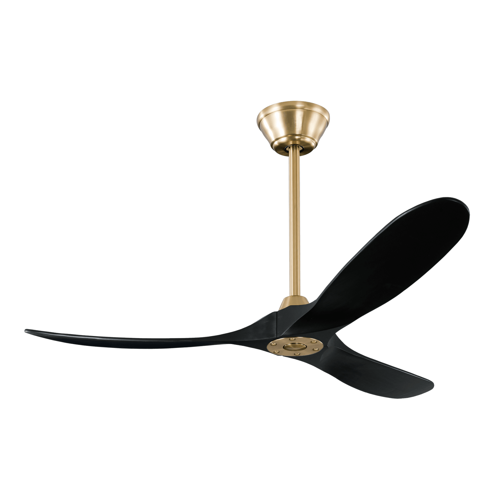Milano Ceiling Fan Slider Burnished Brass Black Blade gallery detail image
